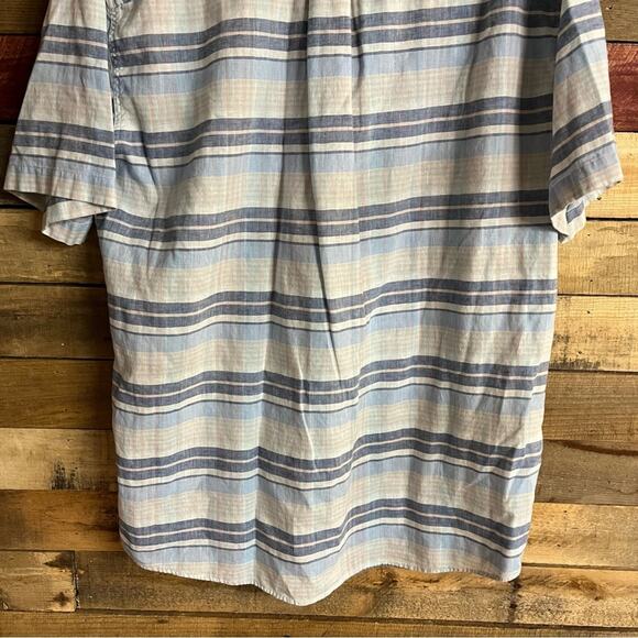Even Tide Slim Fit Stripe Button Down Short Sleeve‎ Shirt Size XL - Picture 7 of 10